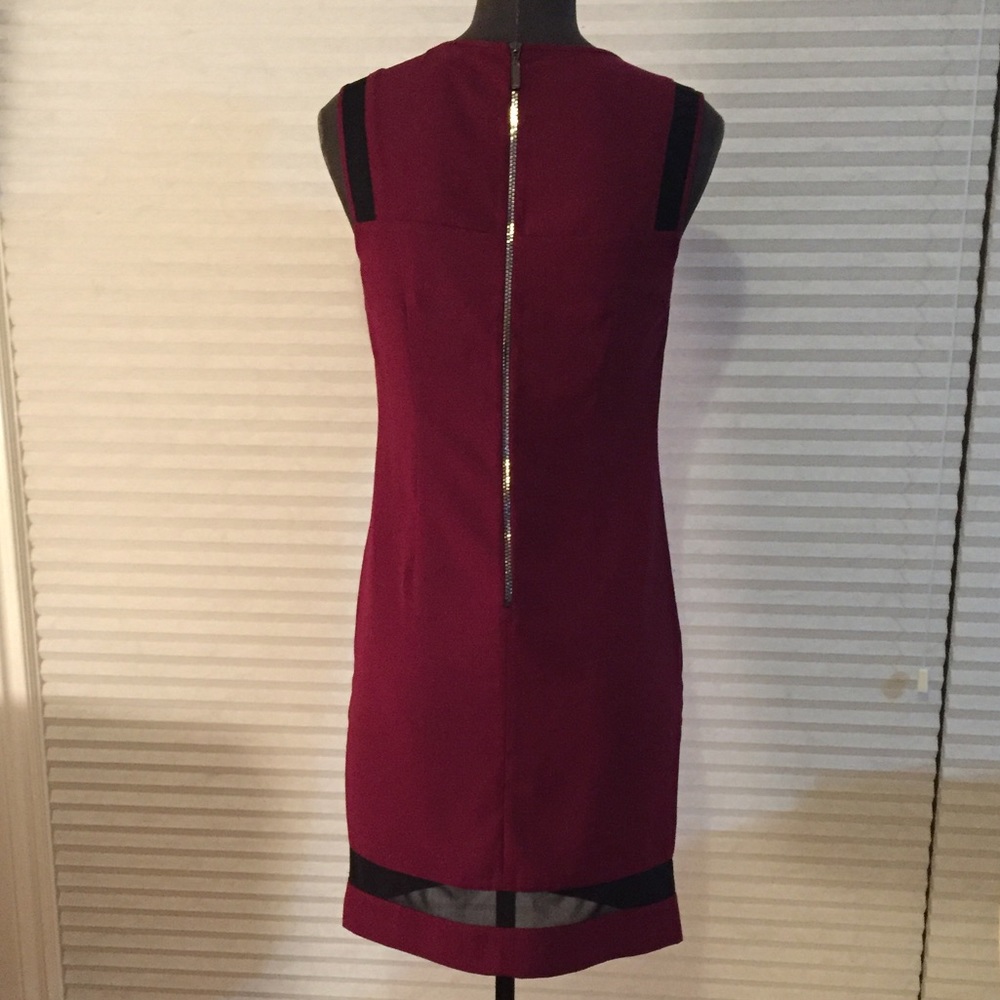 Wine zipper back tank sheath dress
